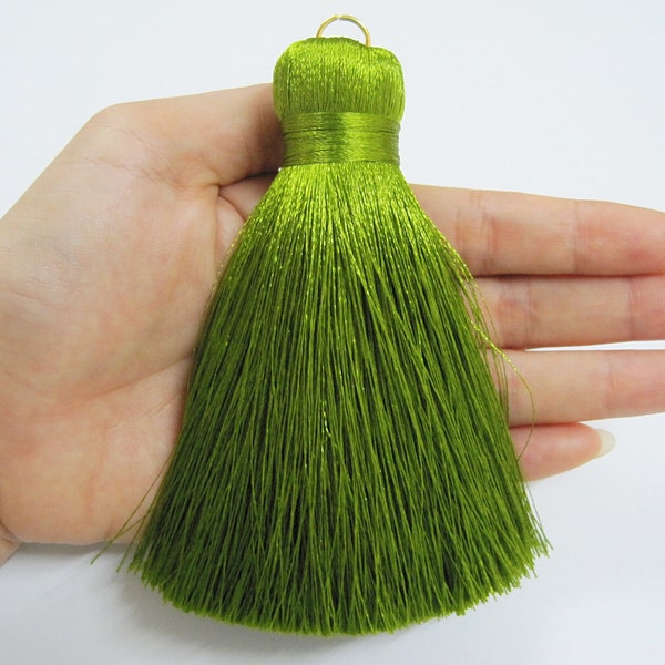 1 pc Big Tassel, Olive Drab Green Tassel, Wholesale Tassels, jumbo silk tassel, big tassel, tassel supplies, green big tassel, silk tassel