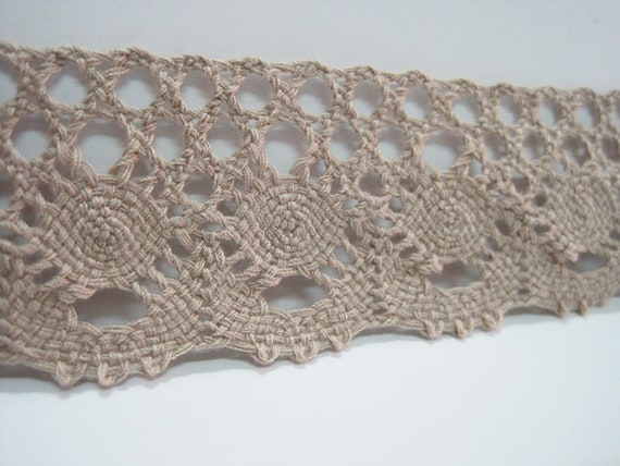 3yds Antique Style Embroidery Cotton Fabric Crochet Lace Trim 1.5cm wide flower