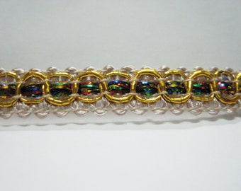 5 Meter 5/16 ""Beige mit Gold metallic Borte Trim."