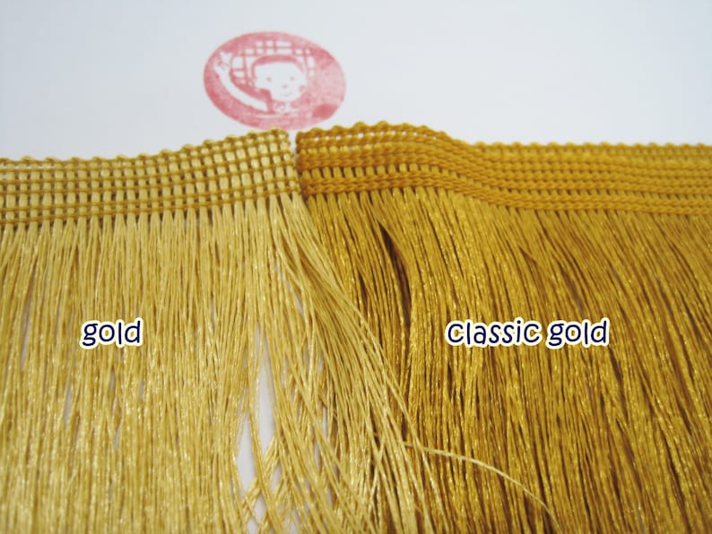 1 Yard 4 to 10 Gold Chainette Fringe, Gold Trim, Fringe tassel trim, Chainette trim, Gold tassel, Gold tassel trim, gold chainette fringe image 8