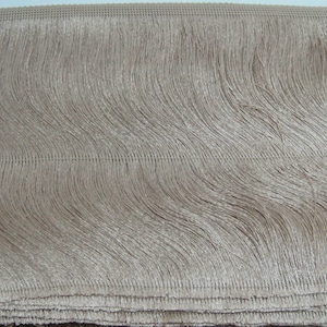 1 Yard 4" to 10" Beige Chainette Fringe, Beige Trim, Fringe tassel trim, Chainette trim, beige tassel trim, beige chainette trim, brown trim