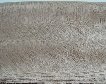 1 Yard 4&quot; to 10&quot; Beige Chainette Fringe, Beige Trim, Fringe tassel trim, Chainette trim, beige tassel trim, beige chainette trim, brown trim