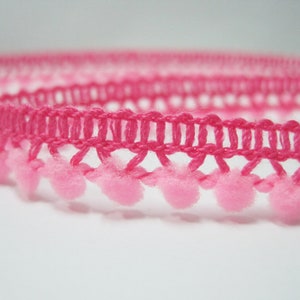 5 yards Pink Tiny Pom Pom Trim, Mini Pom Pom Trim, Tiny Pom Pom Trim, Pink trim, Wholesale trim, Pink pom pom fringe, pink lace trim, pink