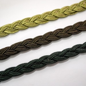 5 Yards 1/4 "Grüne geflochtene Schnur, geflochtene Kordel, flaches geflochtenes Band, grüne geflochtene Spitze, olivgrüne Kordel