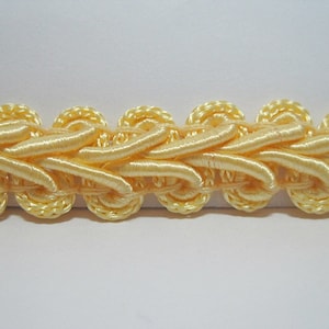 5 Yards 1/2" Mustard Yellow Gimp Braided Trim, Gimp Braid, Braided Cord, Braided Gimp Trim, Scroll Braid Trim, Chinese Braided Trim