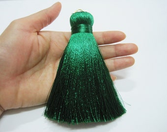 1 pc Big Tassel, Emerald Green Tassel, Wholesale Tassels, jumbo silk tassel, big tassel, tassel supplies, green big tassel, silk tassel