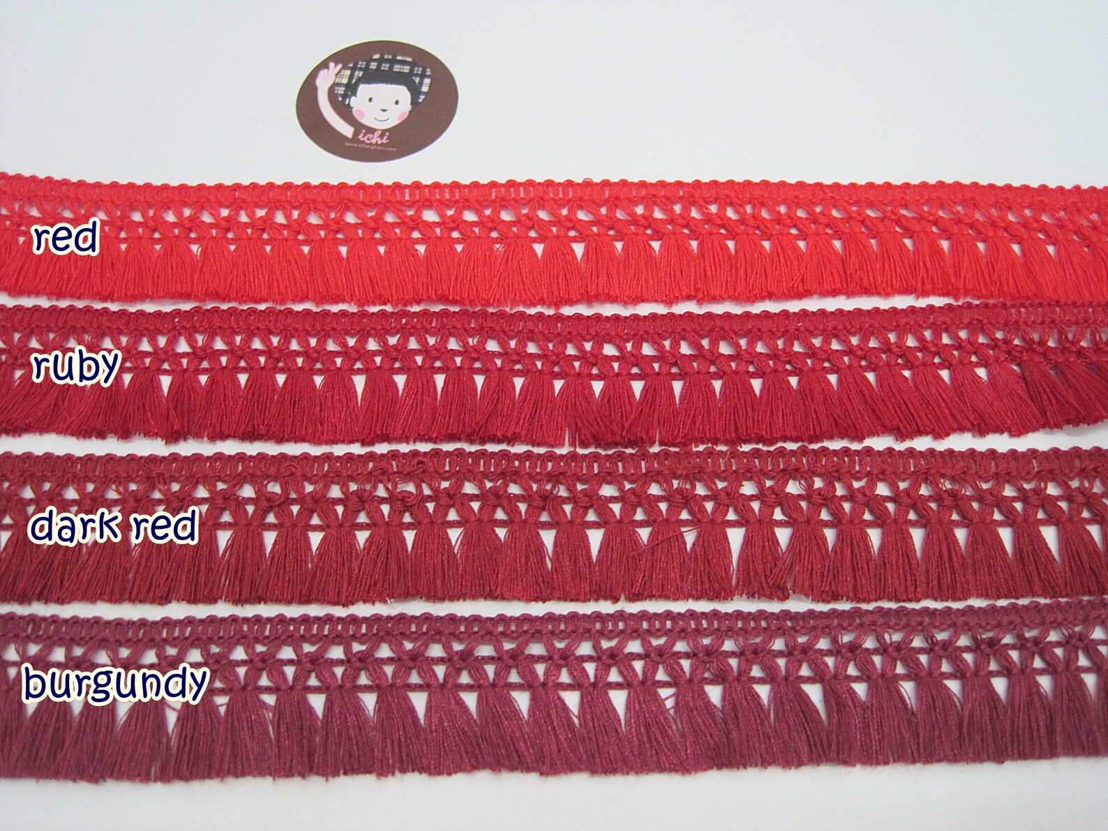 5 Yd 11/4 Dark Red Cotton Tassel Trim Red Trim Red Etsy