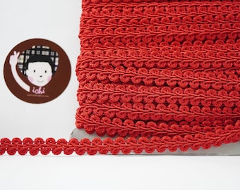 5 Yards 3/8" Red Gimp Braided Trim, Gimp Braid, Braided Cord, Braided Gimp Trim,Scroll Braid Trim, Chinese Braided Trim, Red trim, red braid