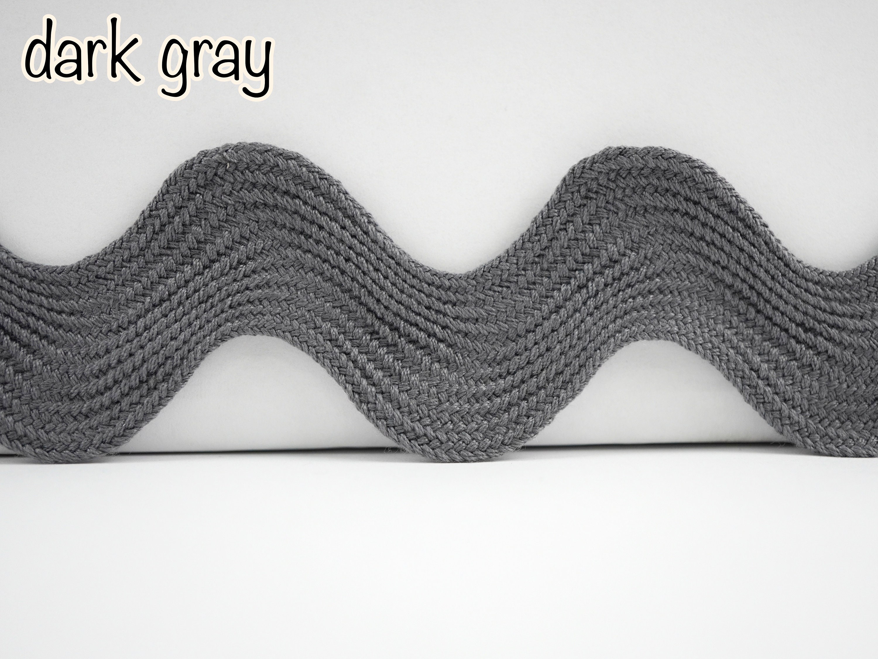 5 Yards Gray Jumbo Rick Rack Trim, Gray Rick Rack, Rick Rack Trim