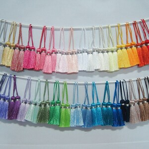 20 Pieces SELECT COLOR Short Silk Tassel with Silver Wrap, Tassel set, Wholesale Tassels, jewelry making, silk tassel, tassel garland