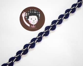 5 Meter 1/2 "Marineblau-Vanille Gimp Braid