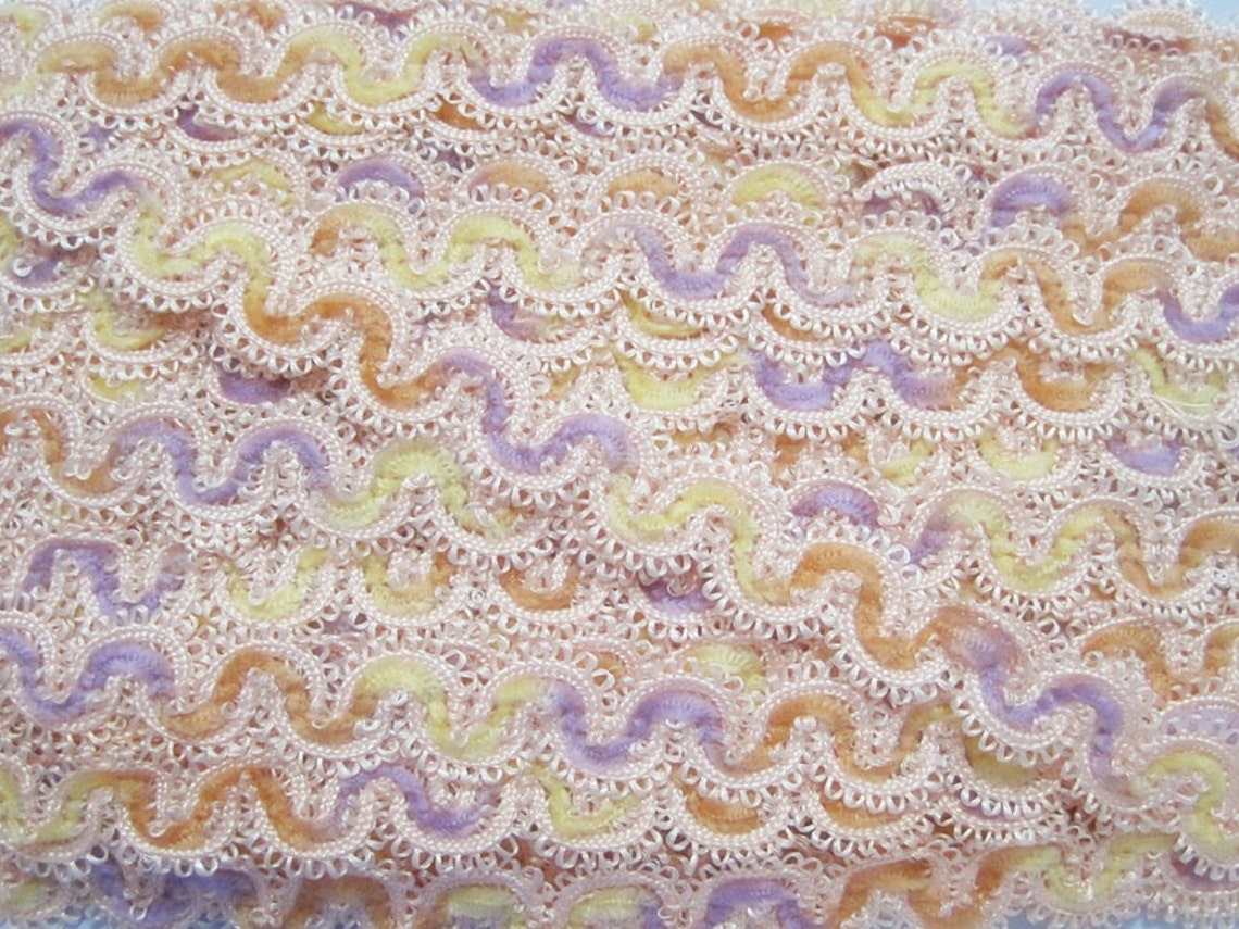 Peach Coloured Ric Rac 5 Yards Peach Pink Chenille Rick Rack Trim, Multicolored Ric Rac, Ric ...