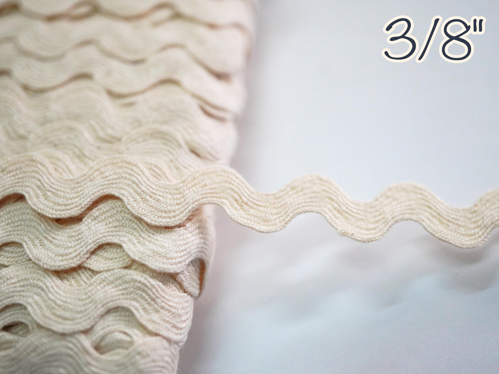 5 Yards 100% Cotton Rick Rack, Cotton Trims, Unbleached Cotton Trim ...