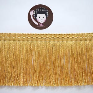 1 Yard 3" Gold Chainette Fringe, Gold Fringe tassel trim