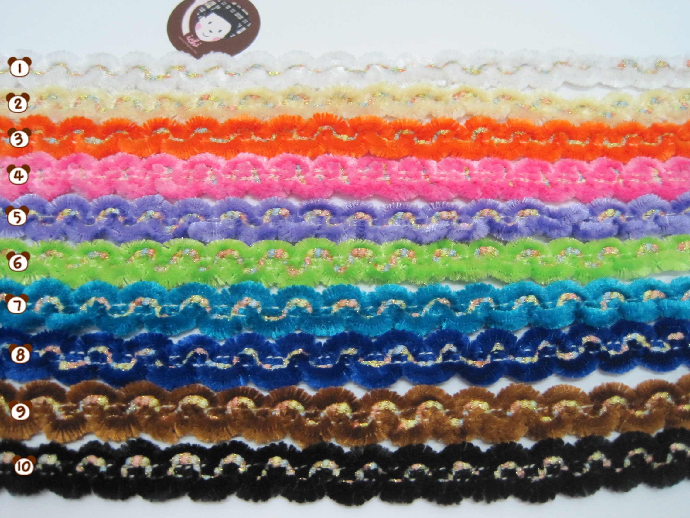 5 yard of Black Chenille Rick Rack Chenille trim velvet Etsy