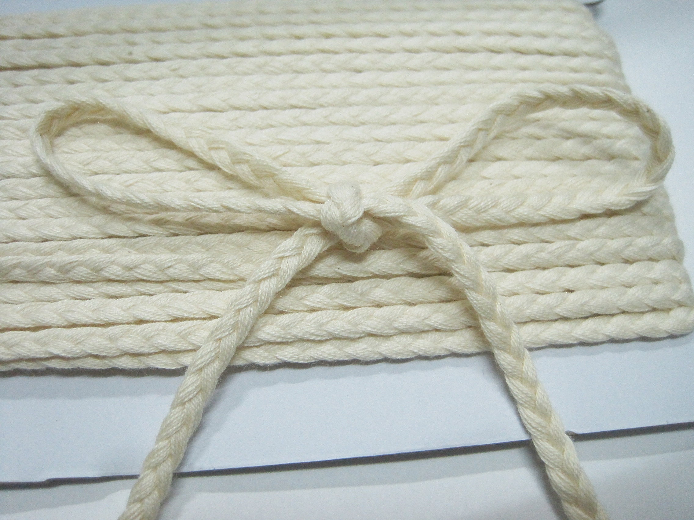 Natural White Cotton Cord Thick 5 Mm, White Cord, Drawstring, Cord 