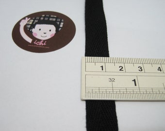 5 yards 1/2" Black Herringbone Tape