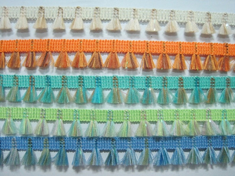 5 Yards Yellow Sparkly Mini Tassel Trim Tassel Trim Etsy