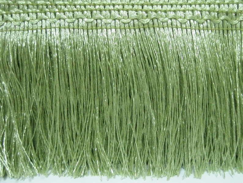 1 Yard 3 Olive Drab Green Chainette Fringe, Green Trim, Fringe tassel trim, Chainette trim, Green tassel, Green tassel trim, Wholesale image 1