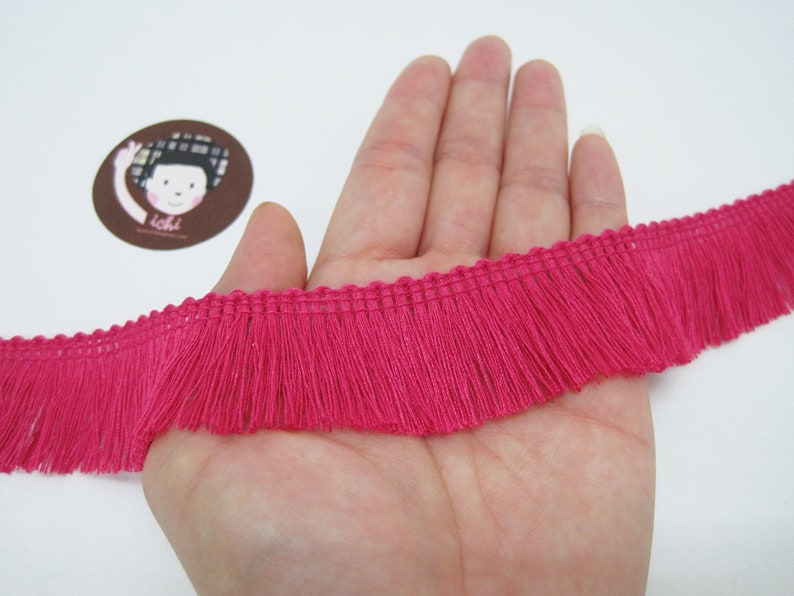 5 Yards Hot Pink Cotton Tassel Trim Pink Trim Pink Tassel Etsy
