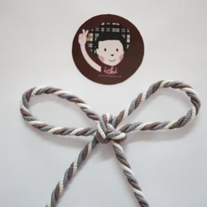 5 yds 4 mm Brown-Light Gray-Ivory Twist Cord, Braided cord, soutache cord, twisted cord rope, jewelry making cord, multicolored twisted cord