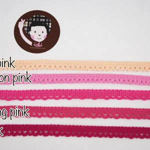 5 meter 3/8" rosa spetskant