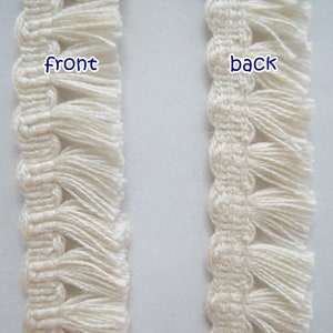 5 Yards 100% Cotton Tassel Trim, Natural trim, Ivory Trim, wholesale trim, trim lot, Cotton tassel fringe, cream tassel fringe, matte fringe image 7