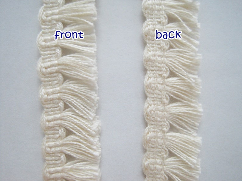 5 Yards 100% Cotton Tassel Trim, Natural trim, Ivory Trim, wholesale trim, trim lot, Cotton tassel fringe, cream tassel fringe, matte fringe image 7