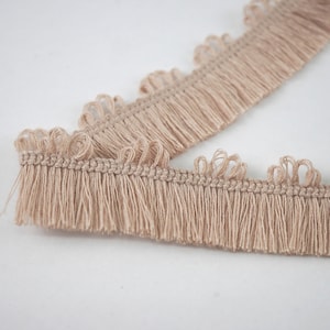 5 Meter Beige Quastenborte, Beige Quastenborte, Quastenborte, Blumenspitze, Blumenquaste, Lampenschirmfranse, beige Kleidfranse, braune Spitze