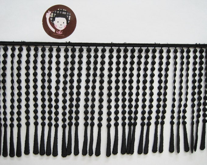 1 Yard 51/4 Black Cotton Tassel Trim Black Trim Etsy