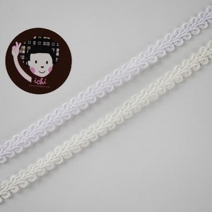 5 yardas 3/8" Trenza Gimp Blanca, Adorno Gimp Trenzado, Adorno Trenzado de Pergamino, Adorno Trenzado Chino, Trenza Gimp Pergamino, Adorno de tapicería decorativa