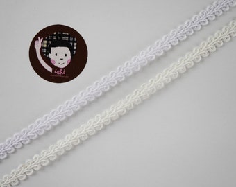 5 Yards 3/8” White Gimp Braid Trim, Upholstery Trim, scroll braid, Chinese braid, gimp trim, white braided trim, off white gimp braid, white