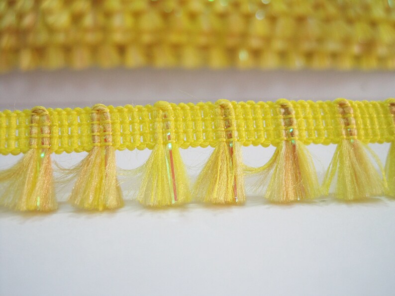 5 Yards Yellow Sparkly Mini Tassel Trim Tassel Trim Etsy
