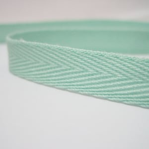 5 yards 3/8" mint visgraat tape, mint keperstof tape, katoen tape, mint katoen tape, katoenen lint, mint keper lint, keperstof tape voor maskers