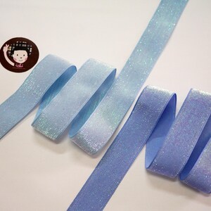 5 yards 1&quot; Blue Glitter Ribbon, Metallic ribbon, Glitter yarn, glitter ribbon for bows, sparkle ribbon, chunky ribbon, velvet ribbon, blue