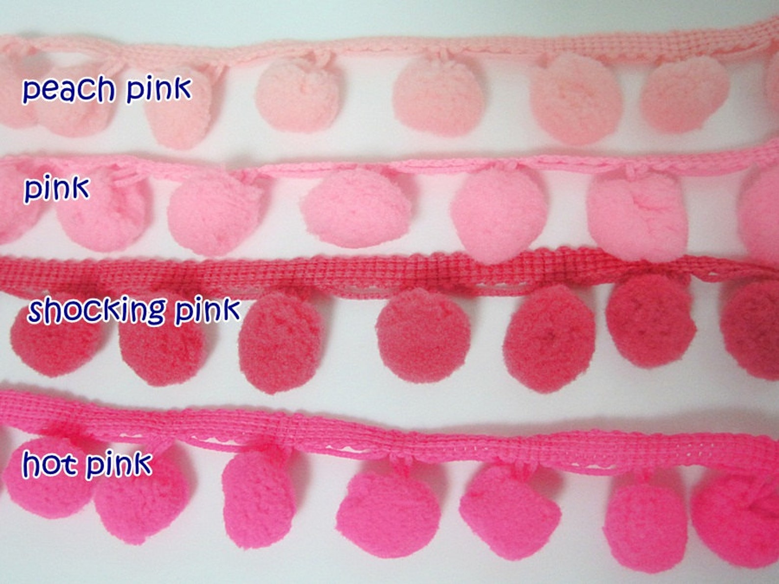 5 Yards 1.2 Cm Pom Pom Trim Pink Pom Pom Trim Pink Trim Etsy