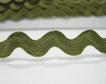 5 Yards 1/2" Olive Drab Green Rick Rack Trim, Rick Rack Trim, wholesale rick rack, Rick Rack trim, olive green lace trim, green rick rack