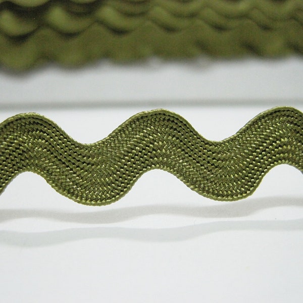 5 Yards 1/2" Olive Drab Green Rick Rack Trim, Rick Rack Trim, wholesale rick rack, Rick Rack trim, olive green lace trim, green rick rack