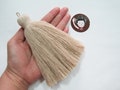 100% Brown Cotton Tassel, Organic Cotton Tassel, Cotton Tassel, Unbleached Tassel, Wholesale Tassels, tassel earring, natural tassel product logo