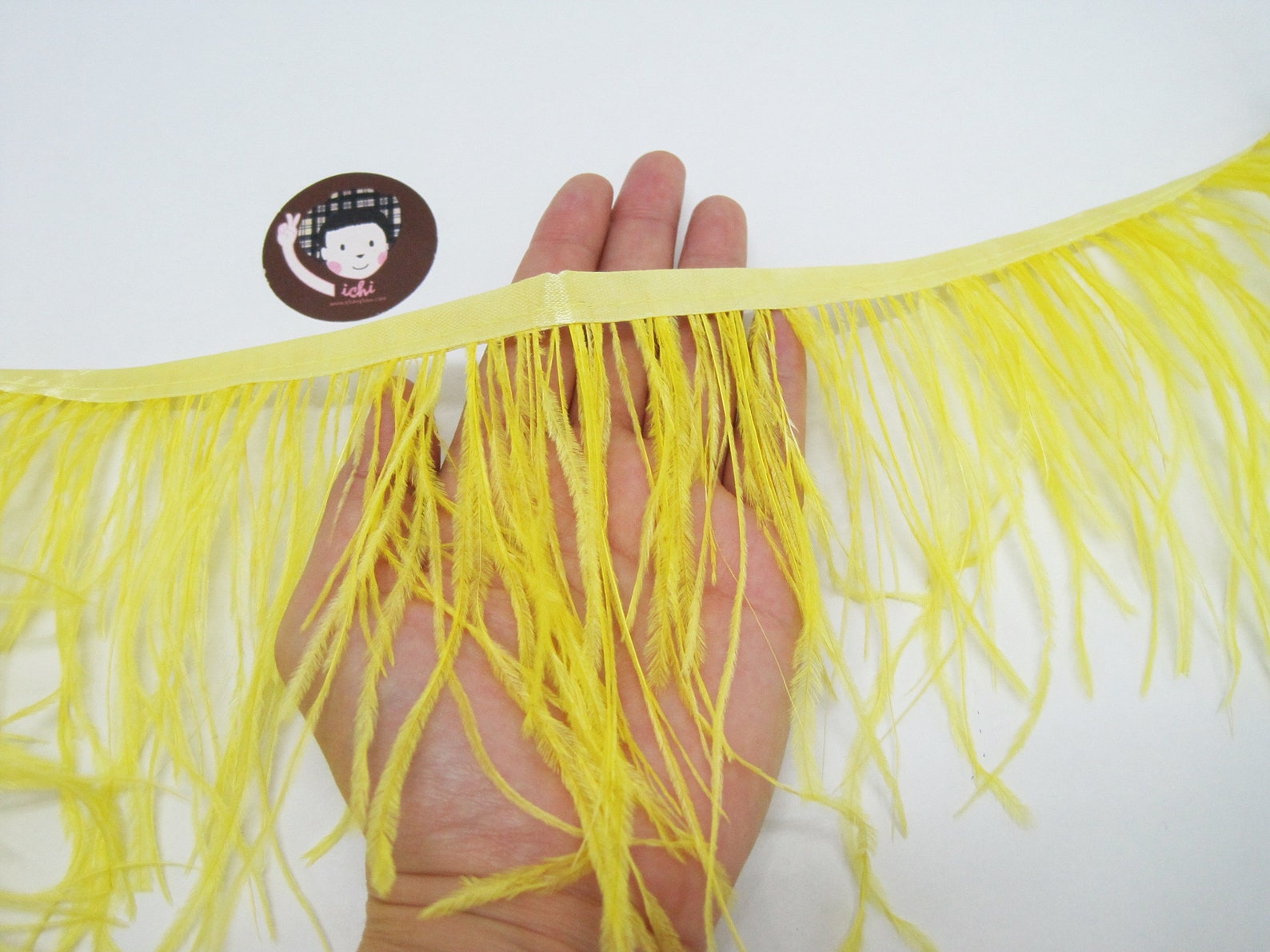 1 Yard Ostrich Trim Yellow Fringe Ostrich Feather Ostrich Etsy