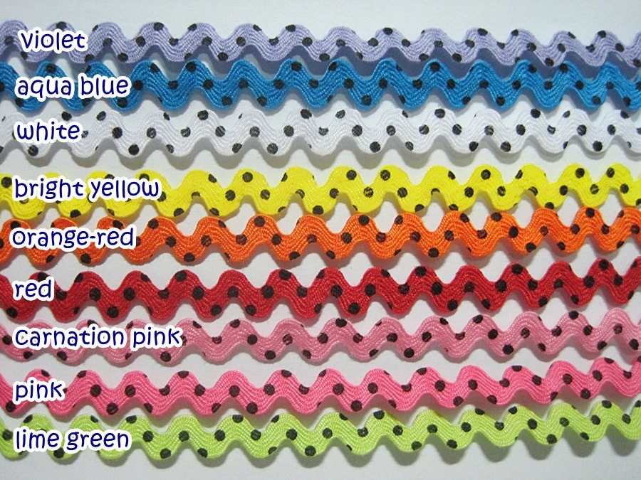 Orange Rick Rack 5 Yards Orange Polka Dot Mini Rick Rack Trim, Ric Rac, Rick Rack ...