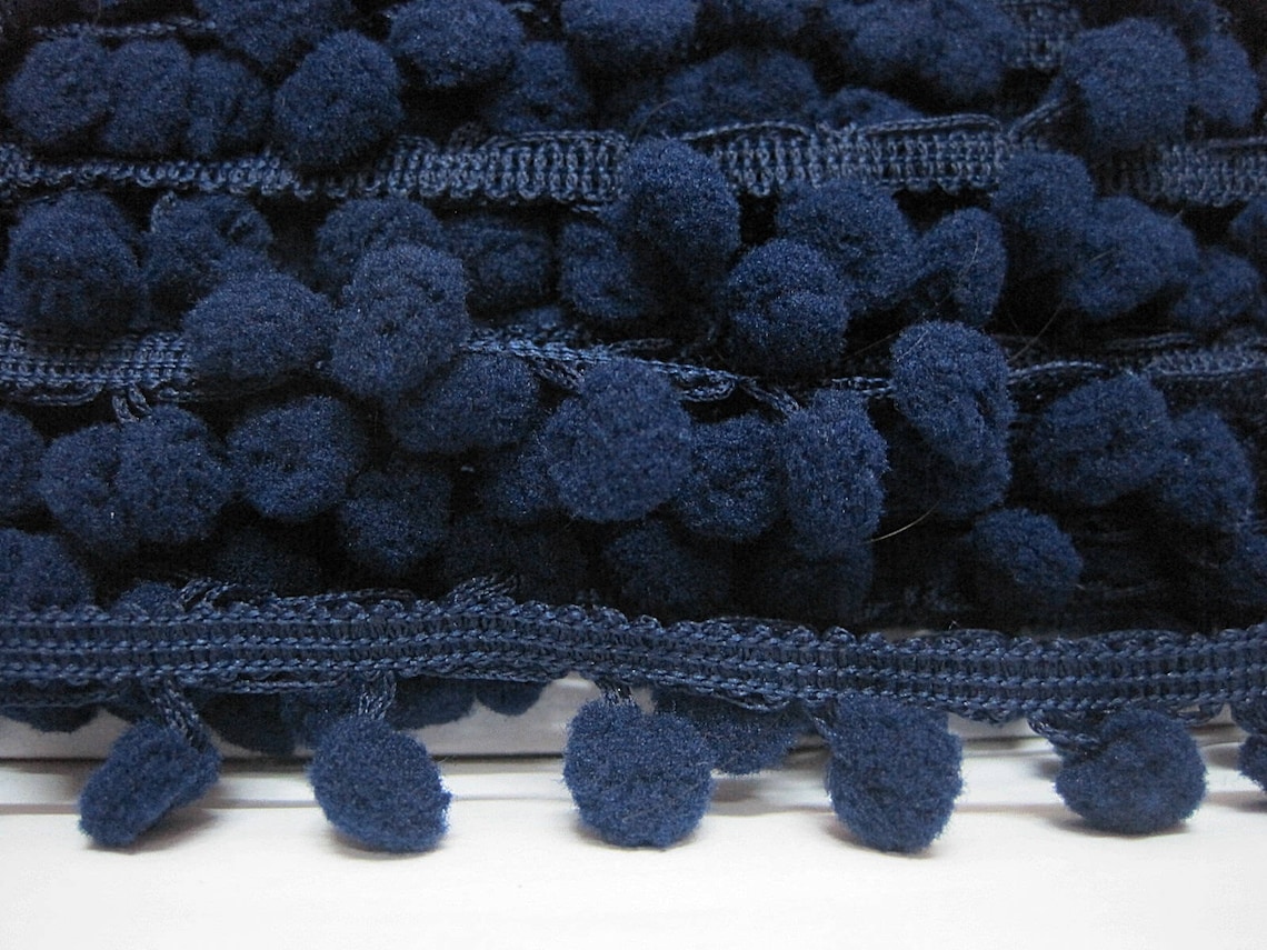 5 yards Navy Blue Mini Pom Pom Mini Pom Pom Trim blue pom Etsy