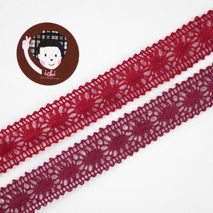 5 yards 1&quot; Red Crochet Lace Trim, Lace Trim, Crochet Lace Trim, Cotton Lace Trim, Lace Trim Ribbon, Red lace, Red Trim, Red, Red Lace trim