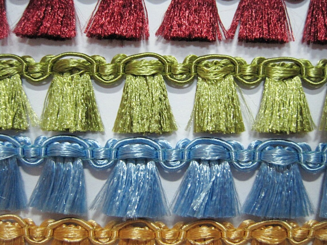 5 Yards Olive Drab Green Mini Tassel Trim Silk Tassel Trim Etsy