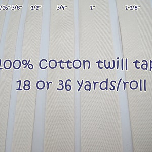 1 roll 100% Cotton Herringbone tape, Cotton Twill Tape, Unbleached Cotton Trim, Cotton braided, natural trim, cotton, twill tape for masks