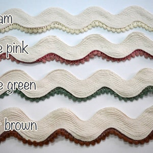 5 Yards Ivory Jumbo Rick Rack Trim With Olive Green Tiny Pom Pom - Etsy