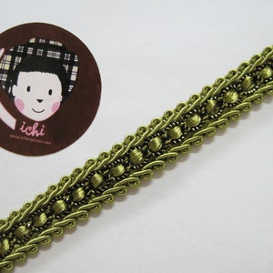 5 Yards 1/2 « Olive Drab Green Gimp Braid Trim, Gimp Braid, Braided Gimp Trim, Scroll Braid Trim, Chinese Braided Trim, green trim, green