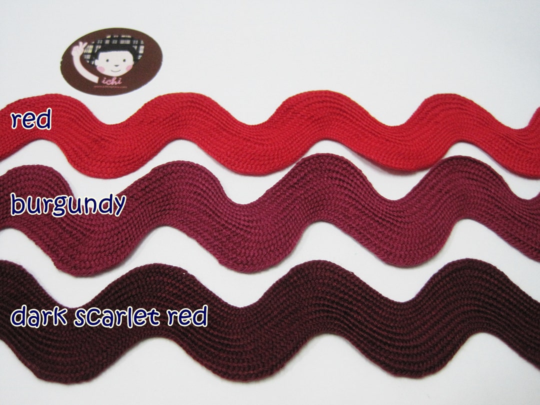 5 Yards Red Jumbo Rick Rack Trim, Red Rick Rack, Jumbo Ric Rac, Rick