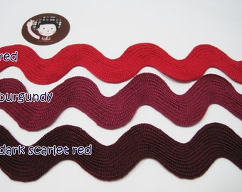 5 yards Rouge Jumbo Rick Rack Trim, rick rack rouge, Jumbo Ric Rac, Rick Rack Trim, Rick Rack Lot, rick rack jumbo, vente en gros, garniture rouge, rouge