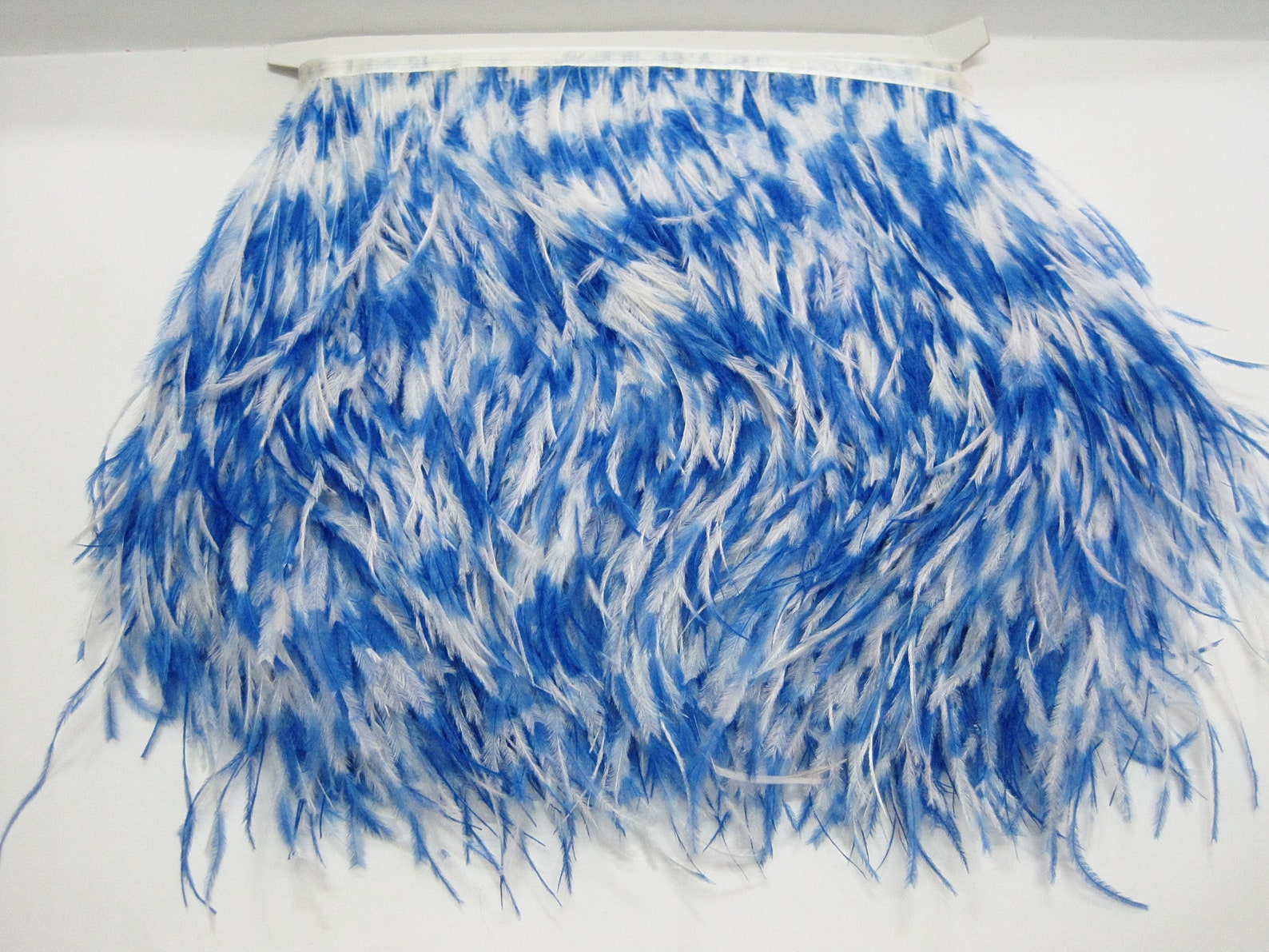 1 Yard Ostrich trim WhiteRoyal Blue Fringe Ostrich feather Etsy